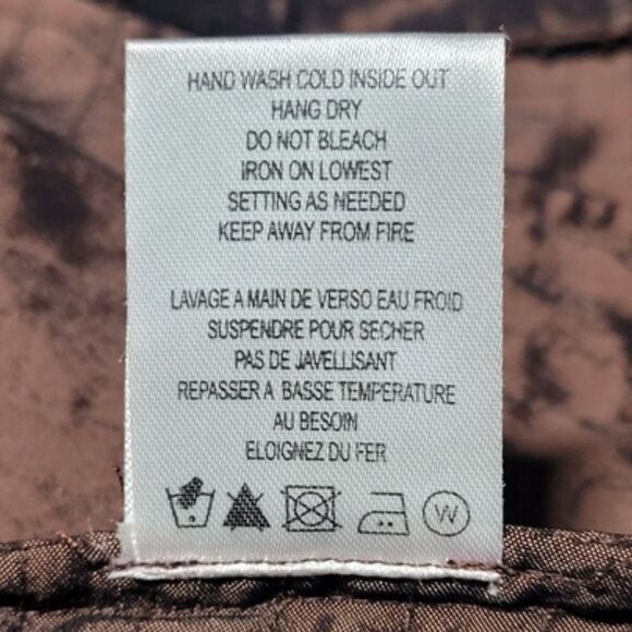 SAMUEL DONG Jacket, M, Brown, Ribbon Strips, Zipper front, Hand Wash - Picture 14 of 14